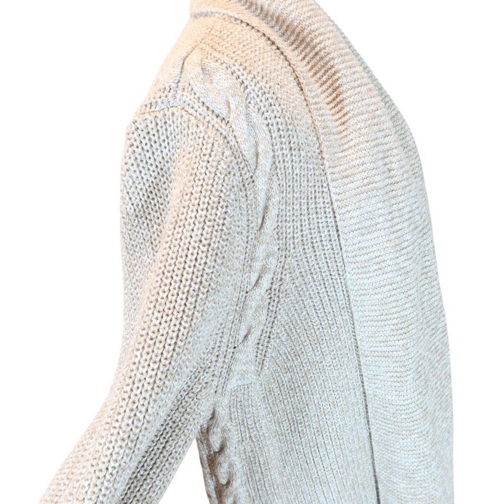 TALBOTS Chunky Cable & Shaker Stitch Open Front Cotton Cardigan Size XL Classic - Picture 4 of 8